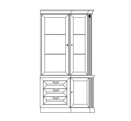 Шкаф для прямолинейной композиции Мальта 2763 БС (левый или правый)